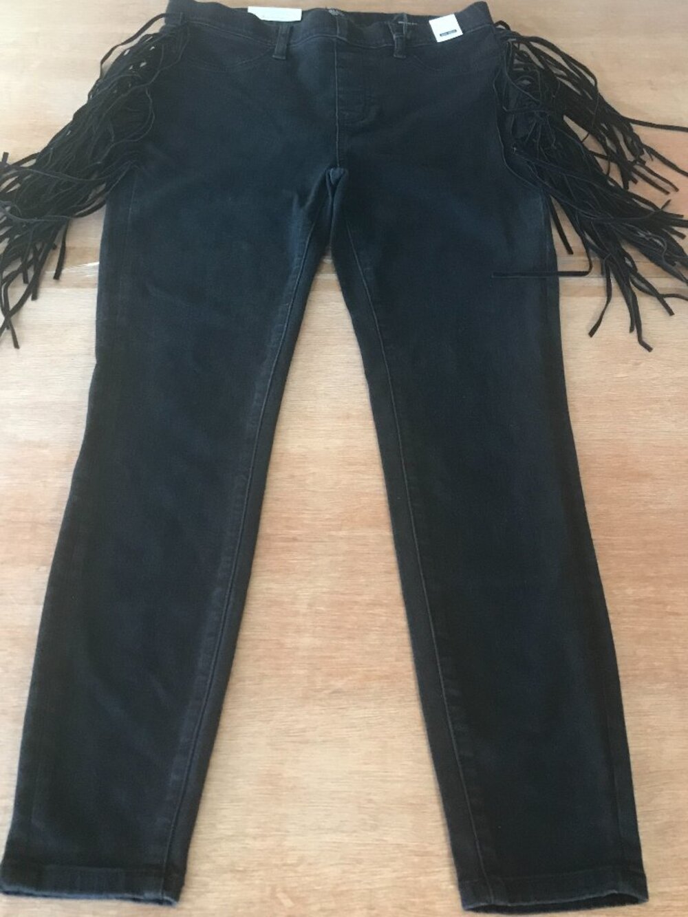 Judy Blue High Waist Side Fringe Skinny Jeggings Women 9/29 Black High Rise